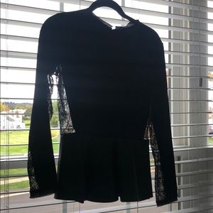 Zara black lace and leather top